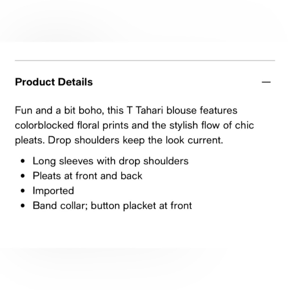 NEW Tahari Bubble Hem Button Patchwork Blouse Top… - image 9